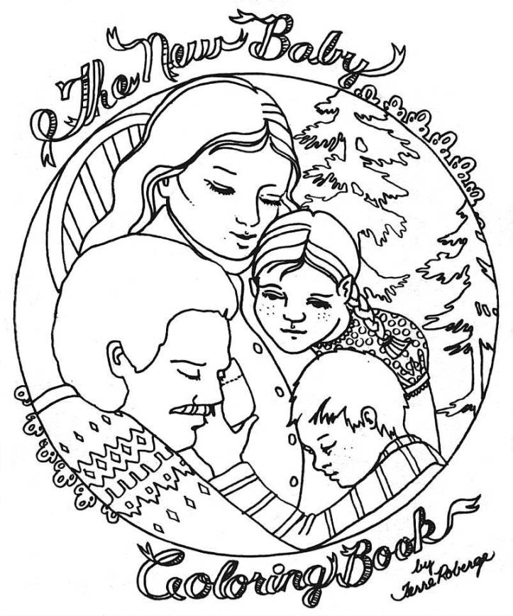 Plansa de colorat cu Familie 15 8